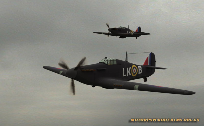 Hawker Hurricane Mk IIBs. 87 Squadron RAF, late 1941. Flying night defence from Exeter; digital Illustration by Les Still