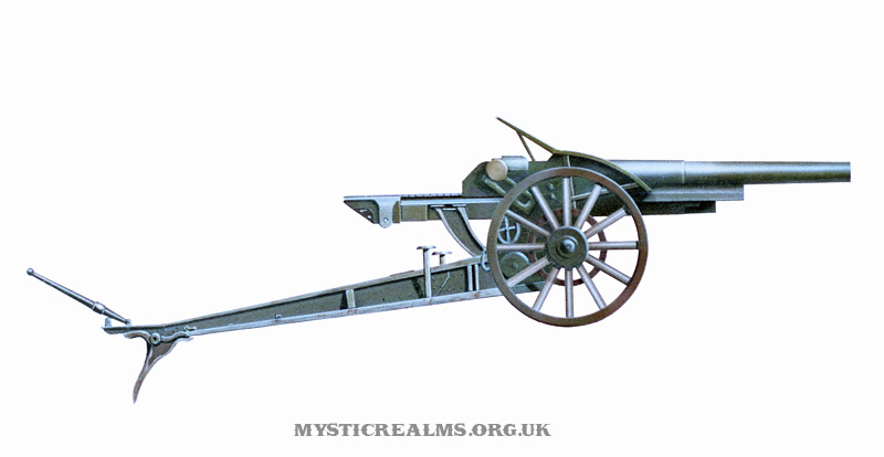 Schneider 10.5cm Field Gun M1917; airbrush illustration by Les Still